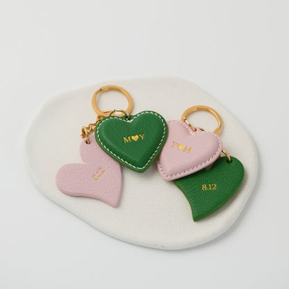 Heart leather keyring
