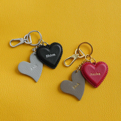 Heart leather keyring