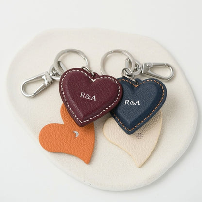 Heart leather keyring